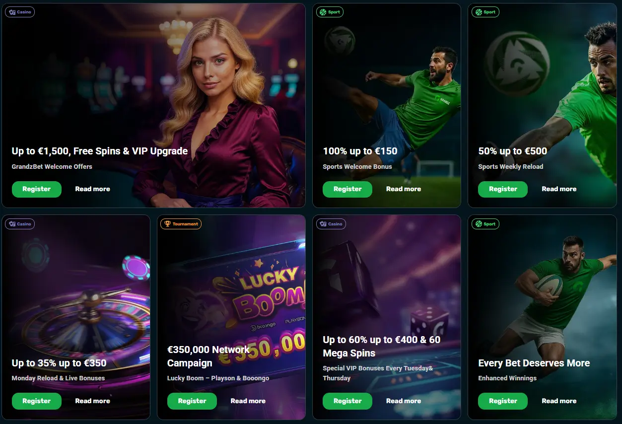 Página de promociones Grandz Bet con bonos casino torneos y ofertas deportivas